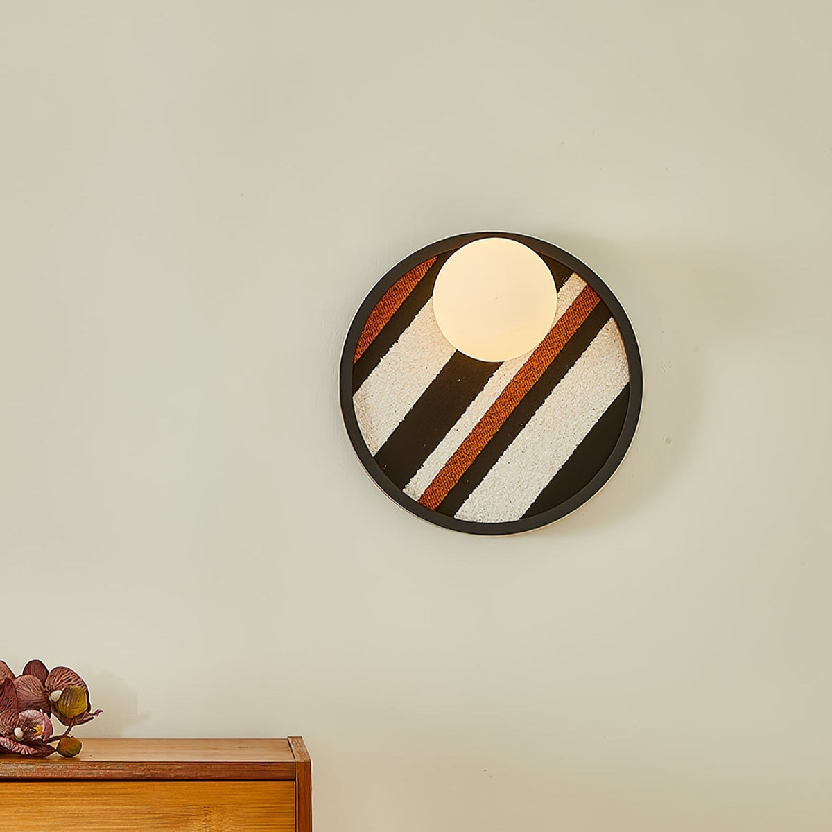 Sytala aplique de pared Premium nórdico con arte Orbital en tejido