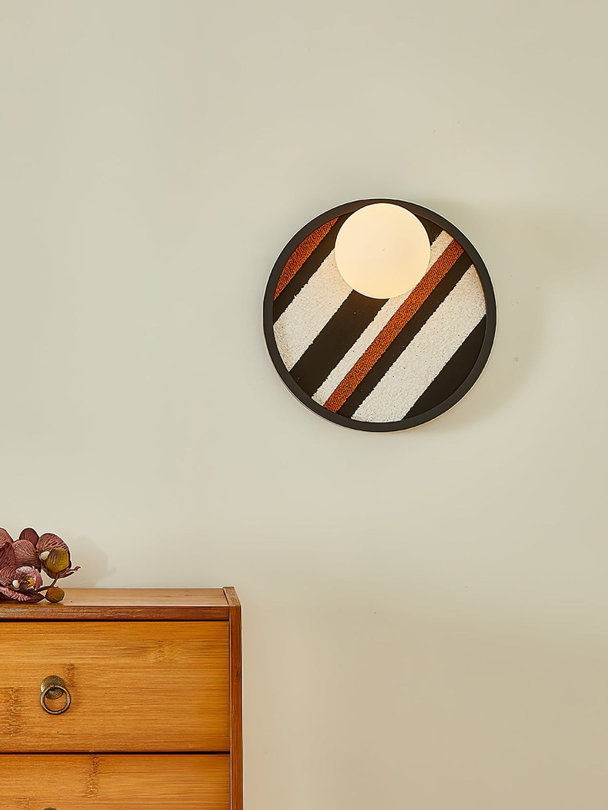 Sytala aplique de pared Premium nórdico con arte Orbital en tejido