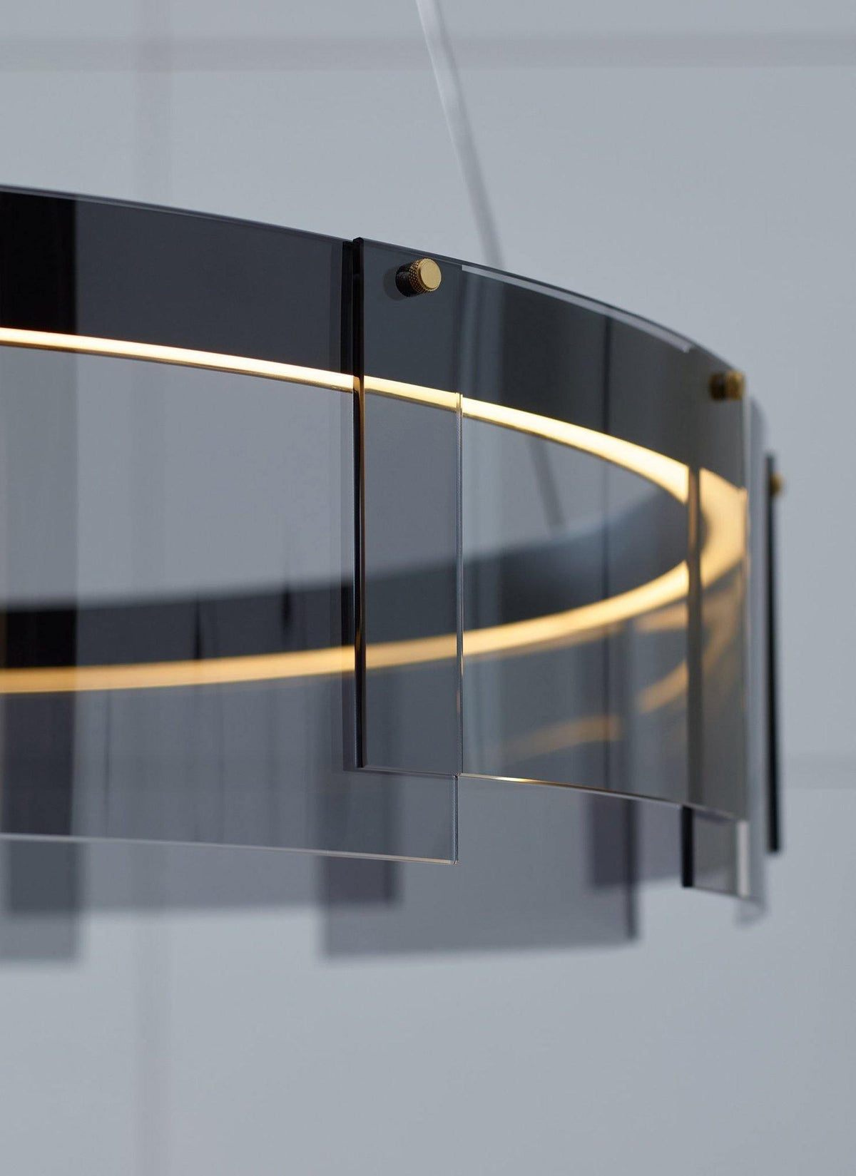 Eireriel lámpara de araña moderna de vidrio negro LED