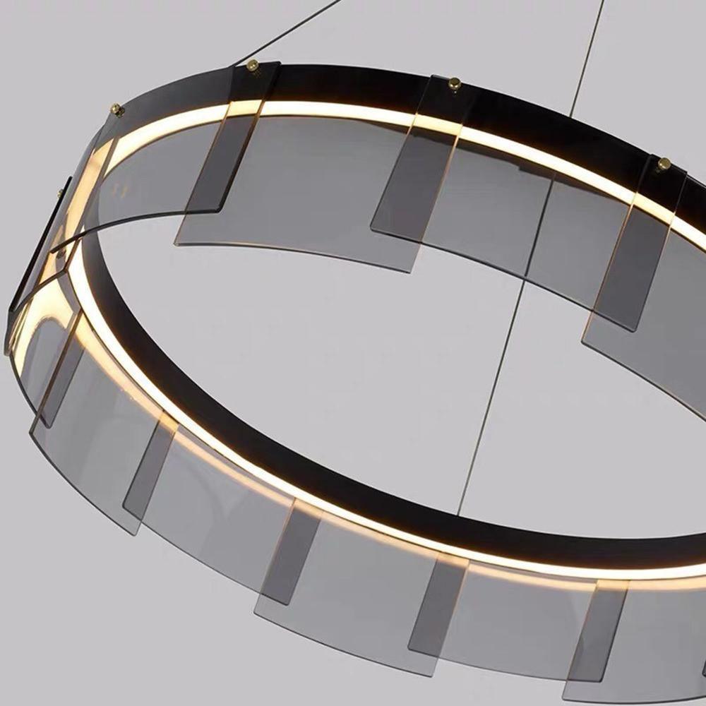 Eireriel lámpara de araña moderna de vidrio negro LED