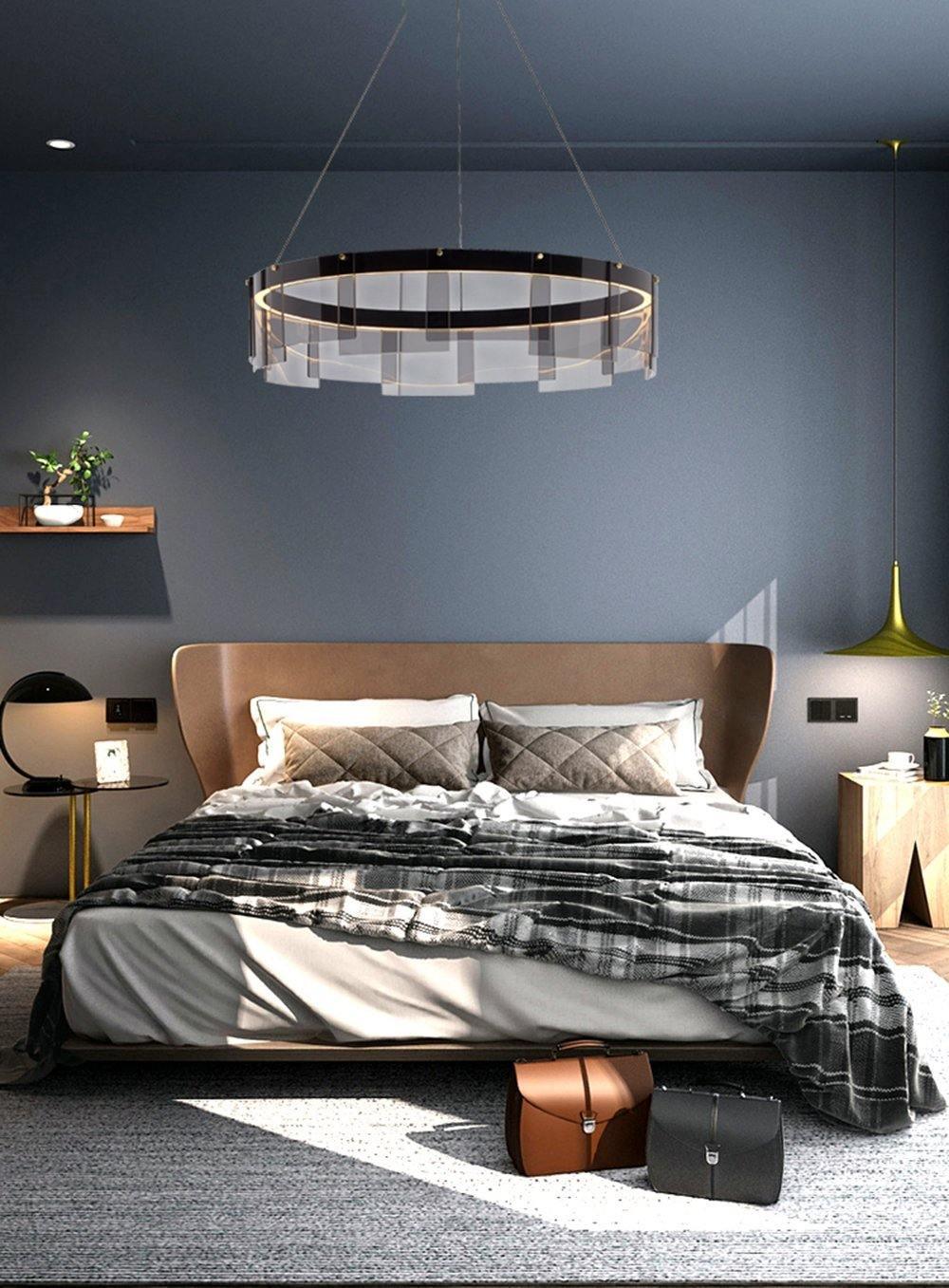 Eireriel lámpara de araña moderna de vidrio negro LED