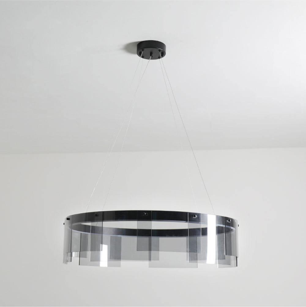Eireriel lámpara de araña moderna de vidrio negro LED