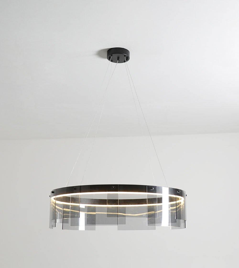 Eireriel lámpara de araña moderna de vidrio negro LED