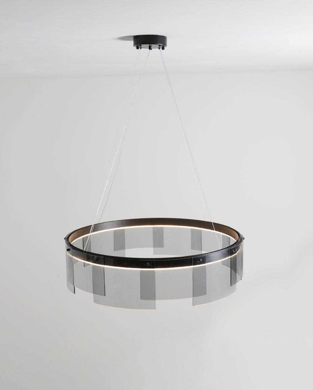 Eireriel lámpara de araña moderna de vidrio negro LED
