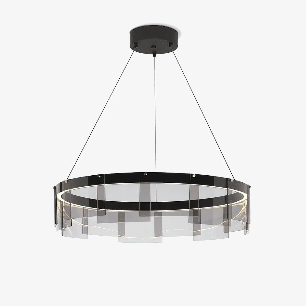 Eireriel lámpara de araña moderna de vidrio negro LED