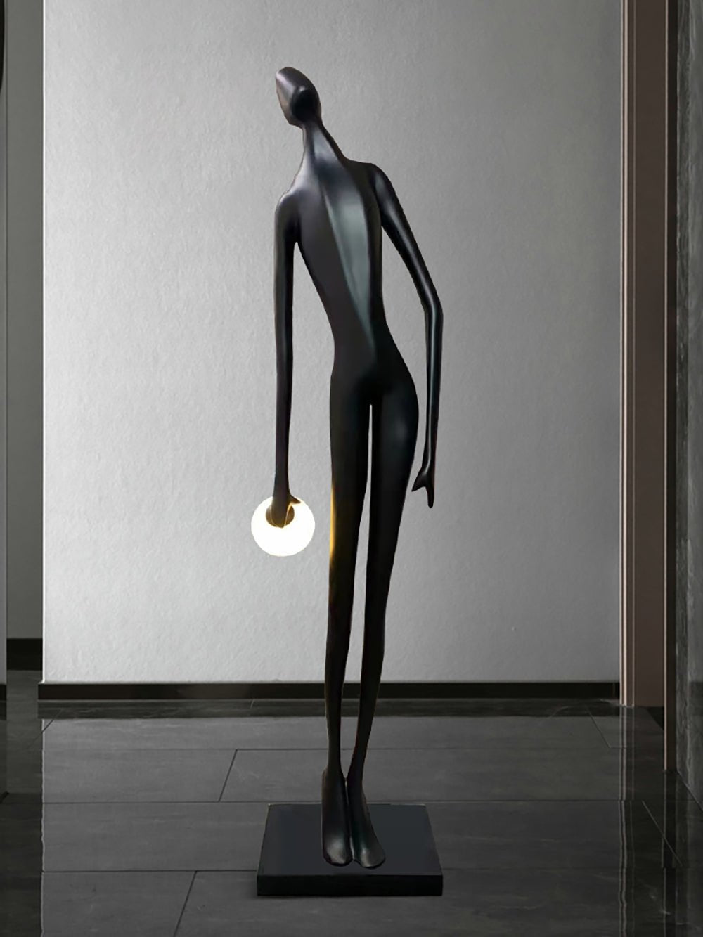 Zolirion lámpara de pie abstracta negra