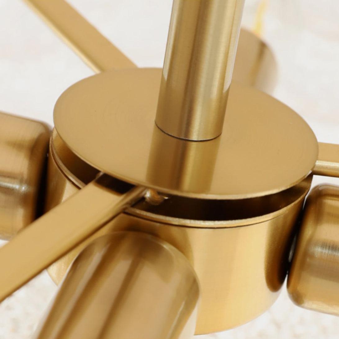 Velalaine lámpara de techo con acabado dorado y vidrio ribeteado