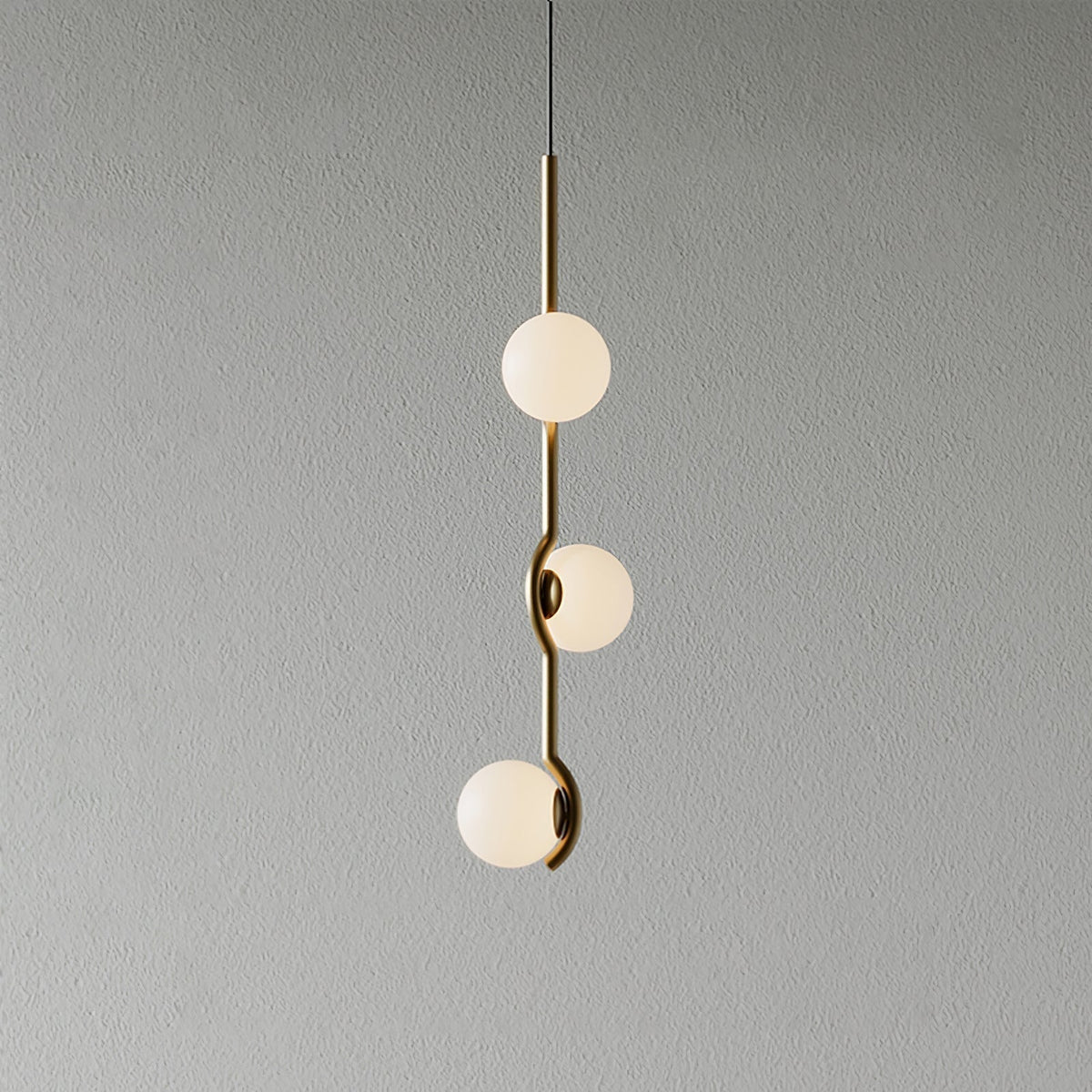 Elvian lámpara de araña Globo blanco latón minimalista