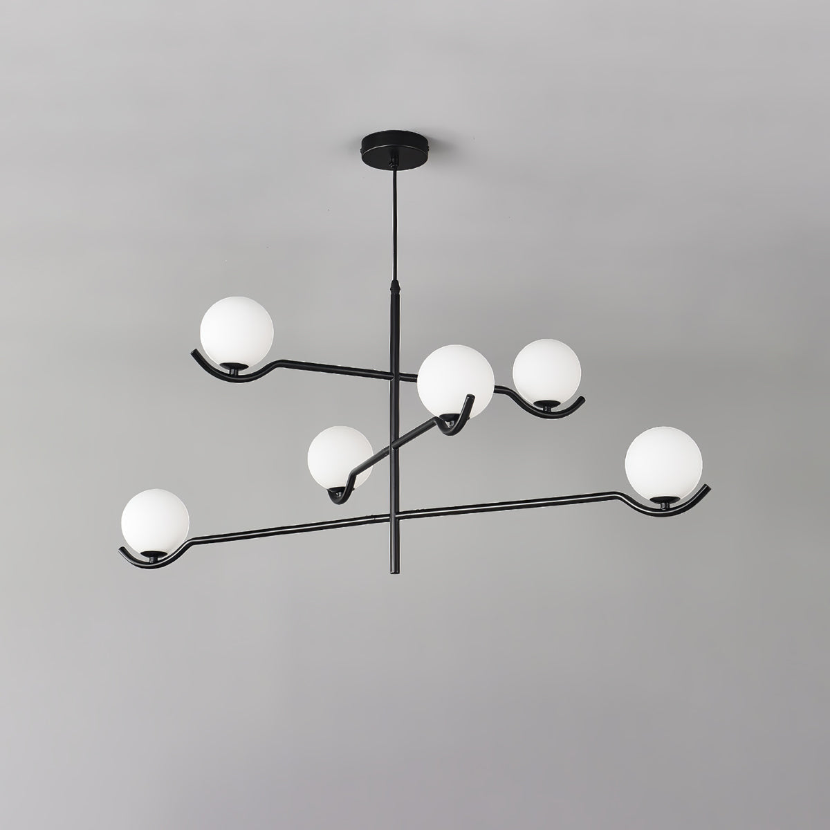 Elvian lámpara de araña Globo blanco latón minimalista