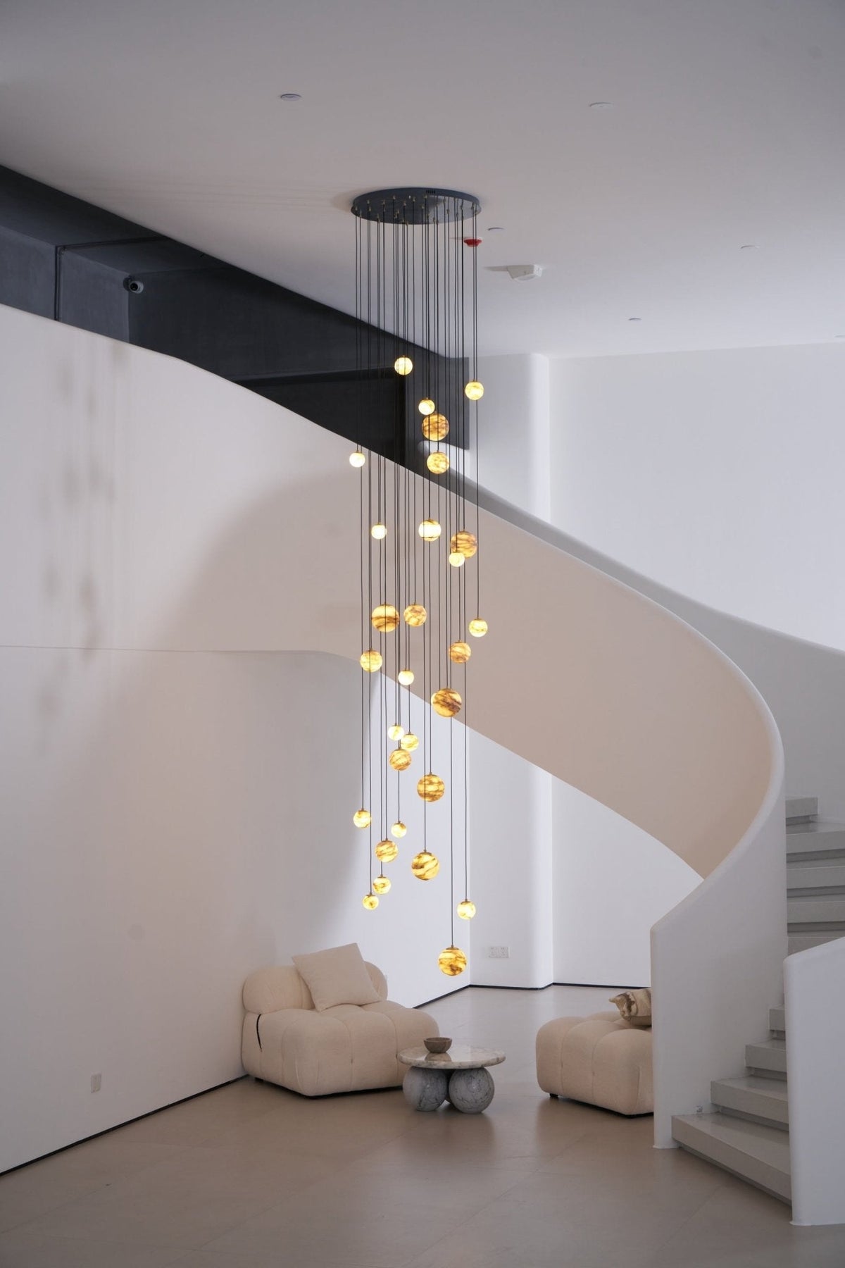 LUX lámpara de araña alabastro Cluster Escalera