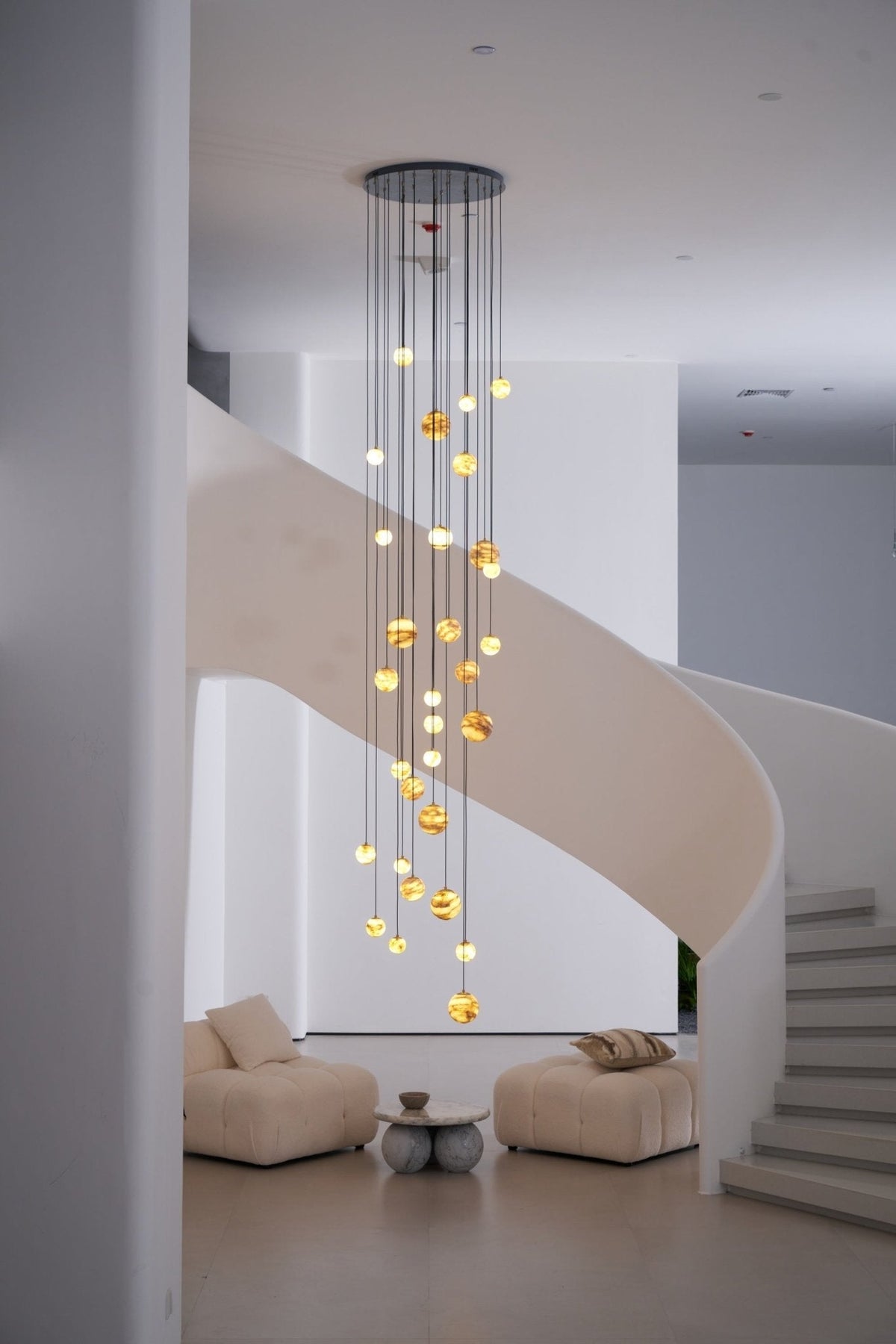 LUX lámpara de araña alabastro Cluster Escalera