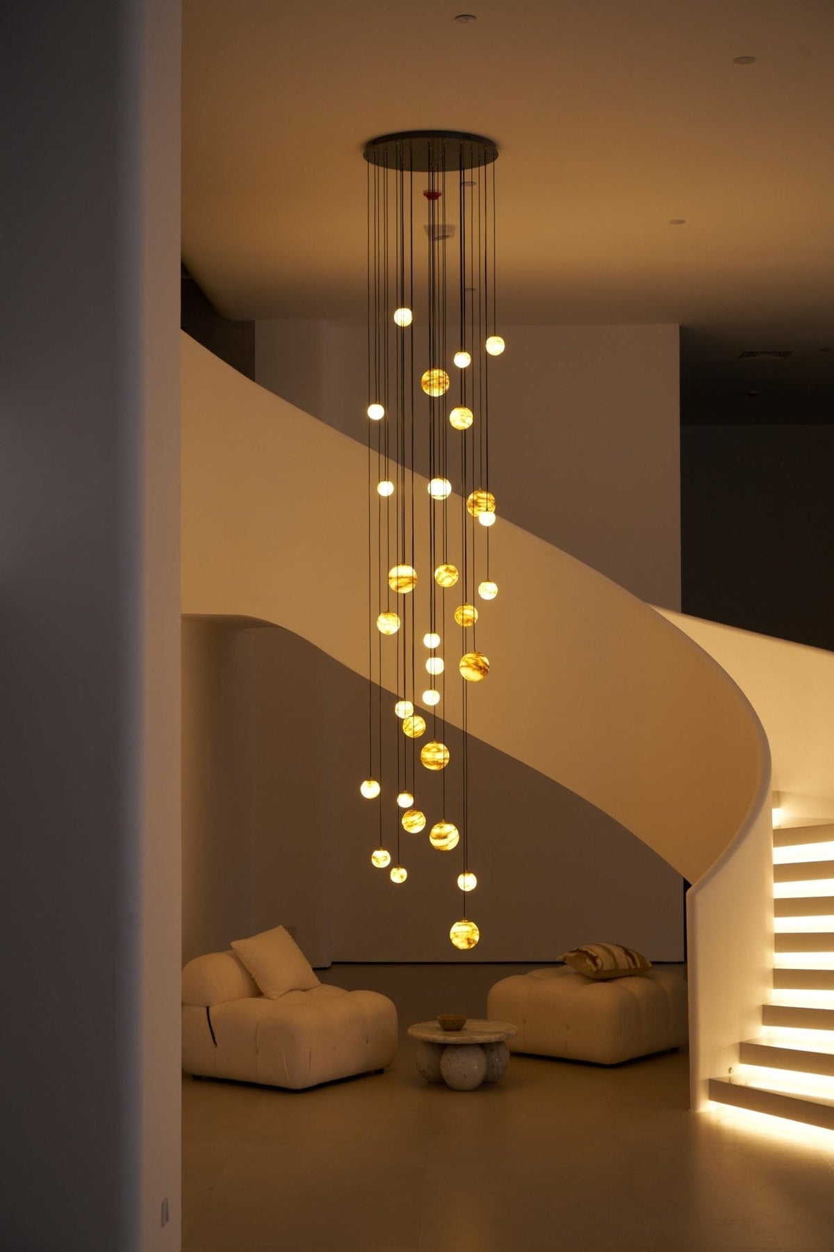 LUX lámpara de araña alabastro Cluster Escalera