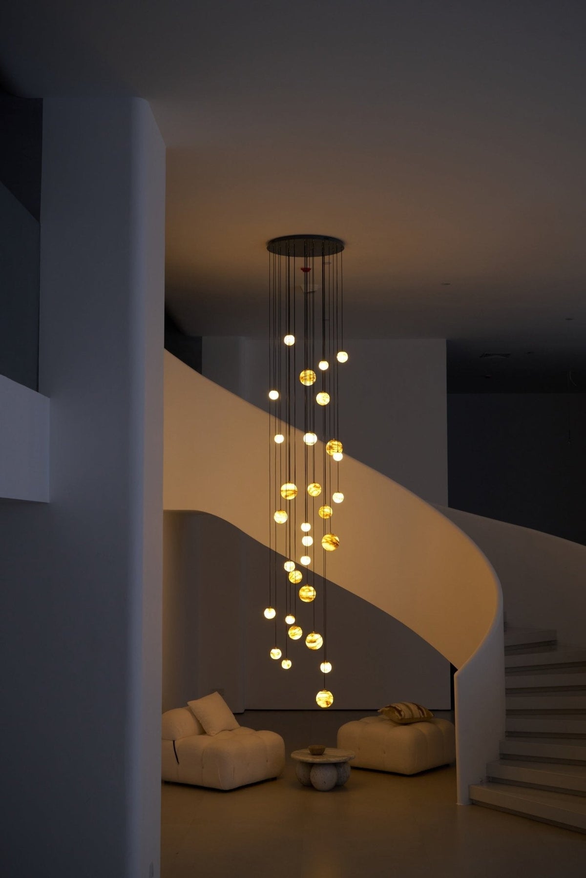 LUX lámpara de araña alabastro Cluster Escalera