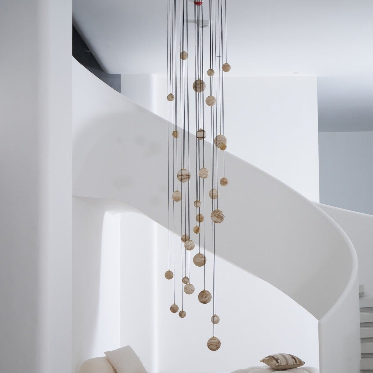 LUX lámpara de araña alabastro Cluster Escalera