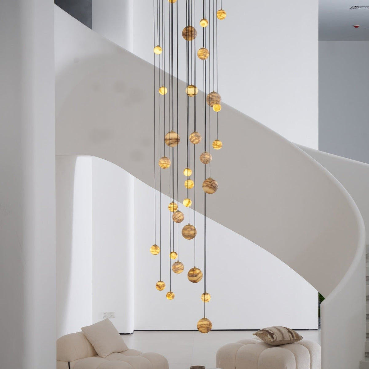 LUX lámpara de araña alabastro Cluster Escalera