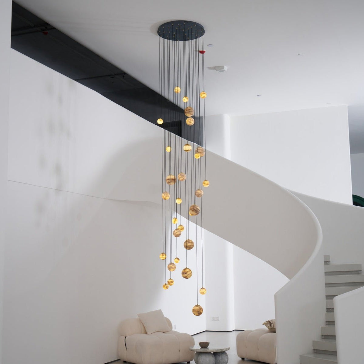 LUX lámpara de araña alabastro Cluster Escalera