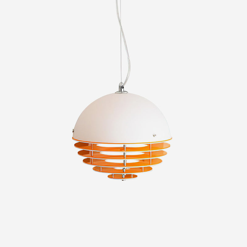 Lámpara colgante moderna con pantalla estratificada y resplandor suave para comedor