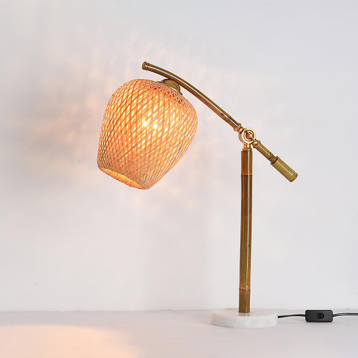 Zanell lámpara de mesa de bambú estilo zen