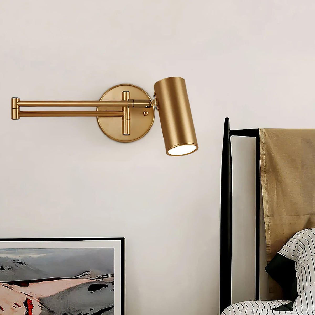 Auraelle aplique de pared con brazo articulado de latón regulable