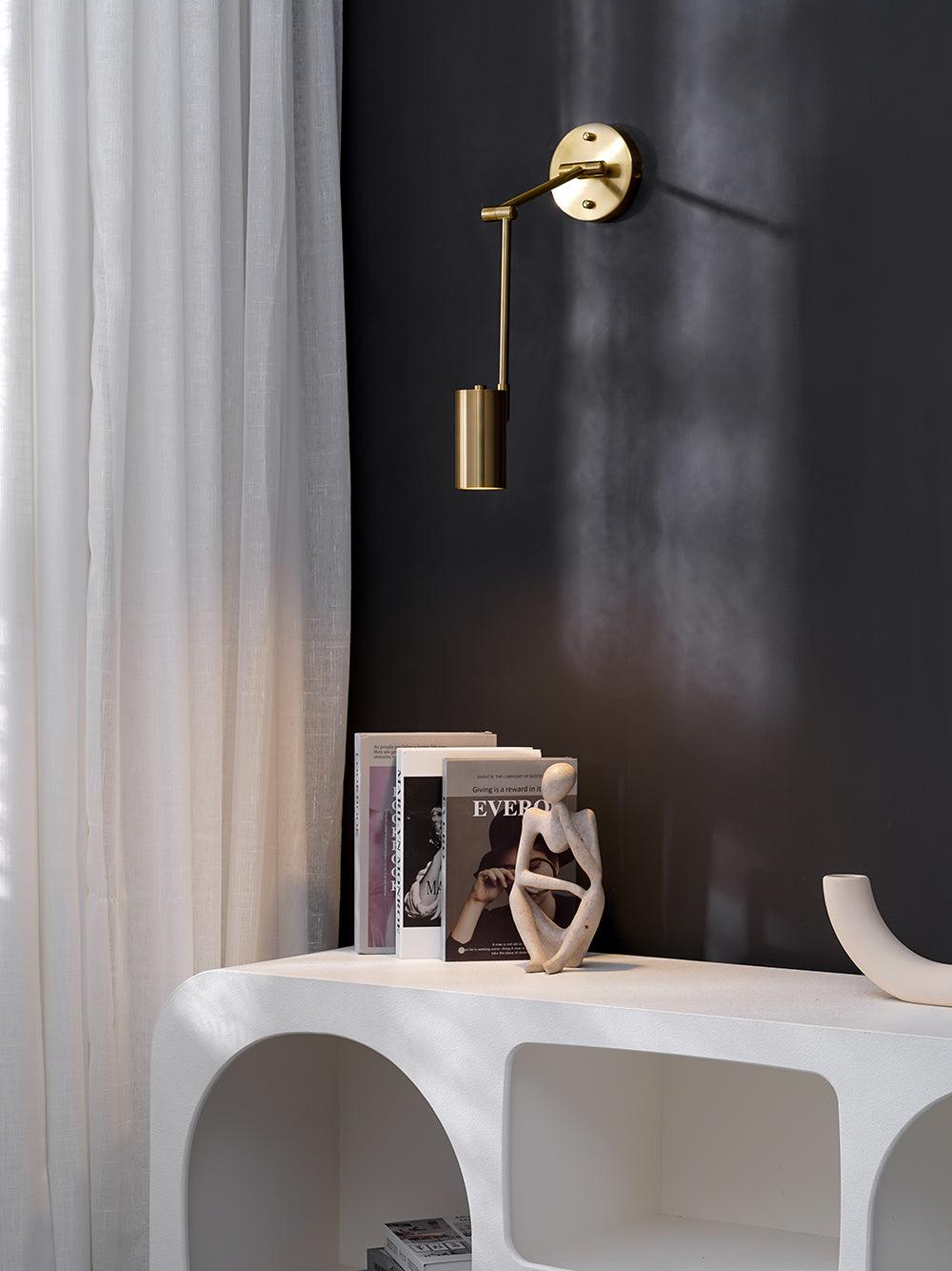 Auraelle aplique de pared con brazo articulado de latón regulable