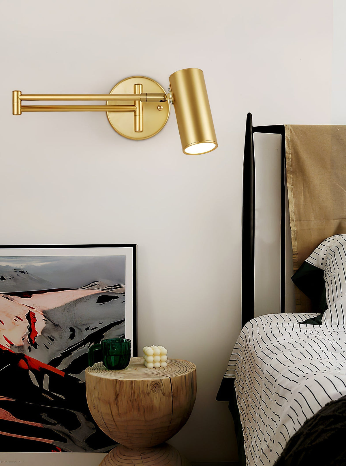 Auraelle aplique de pared con brazo articulado de latón regulable