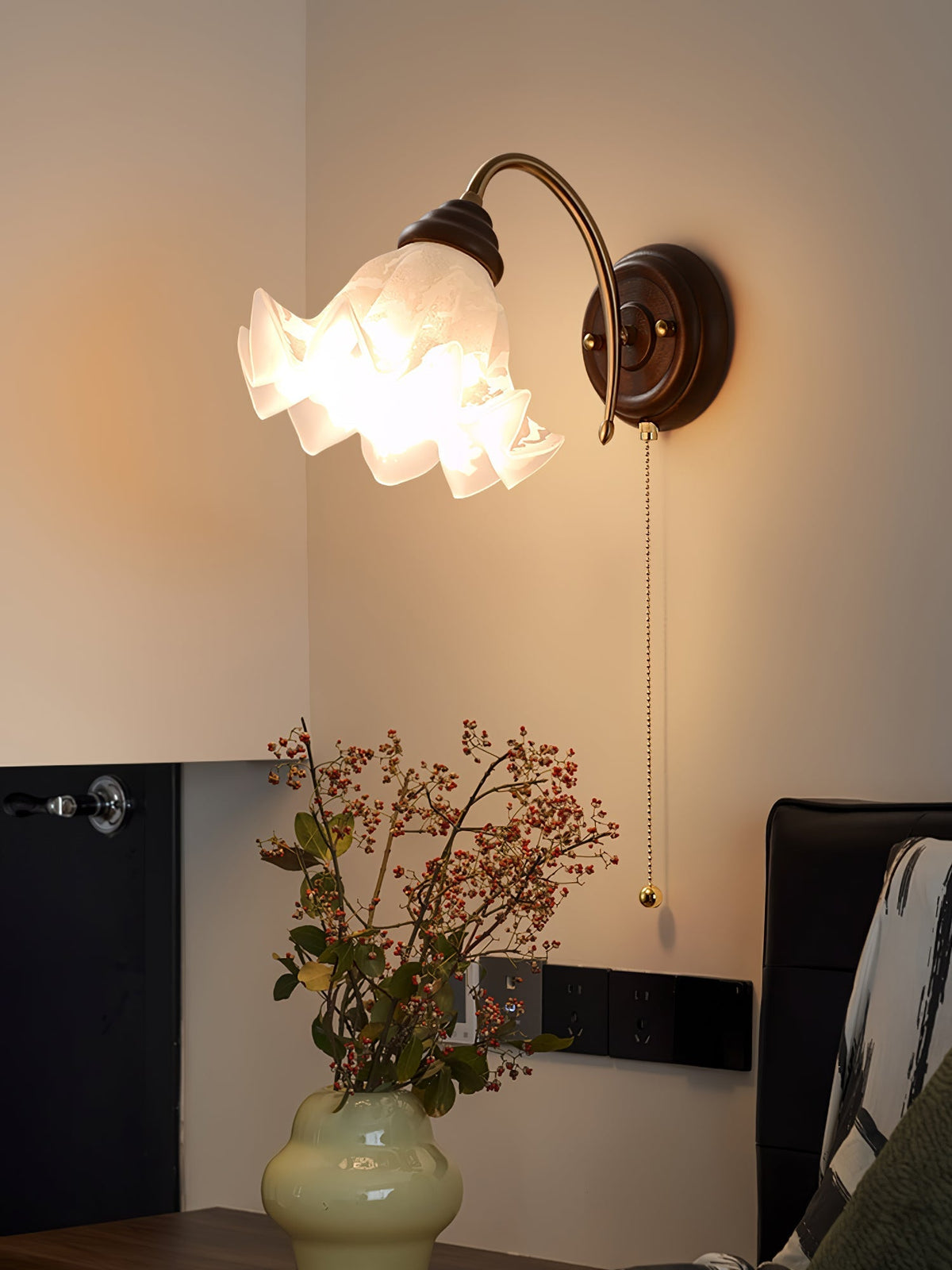 Civenan aplique de pared Elegancia nórdica con arte en vidrio
