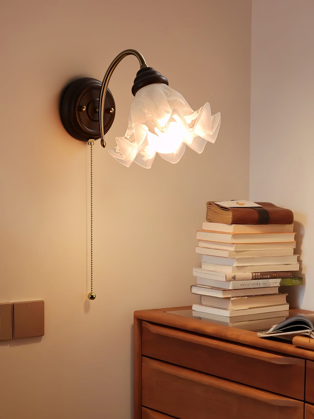 Civenan aplique de pared Elegancia nórdica con arte en vidrio