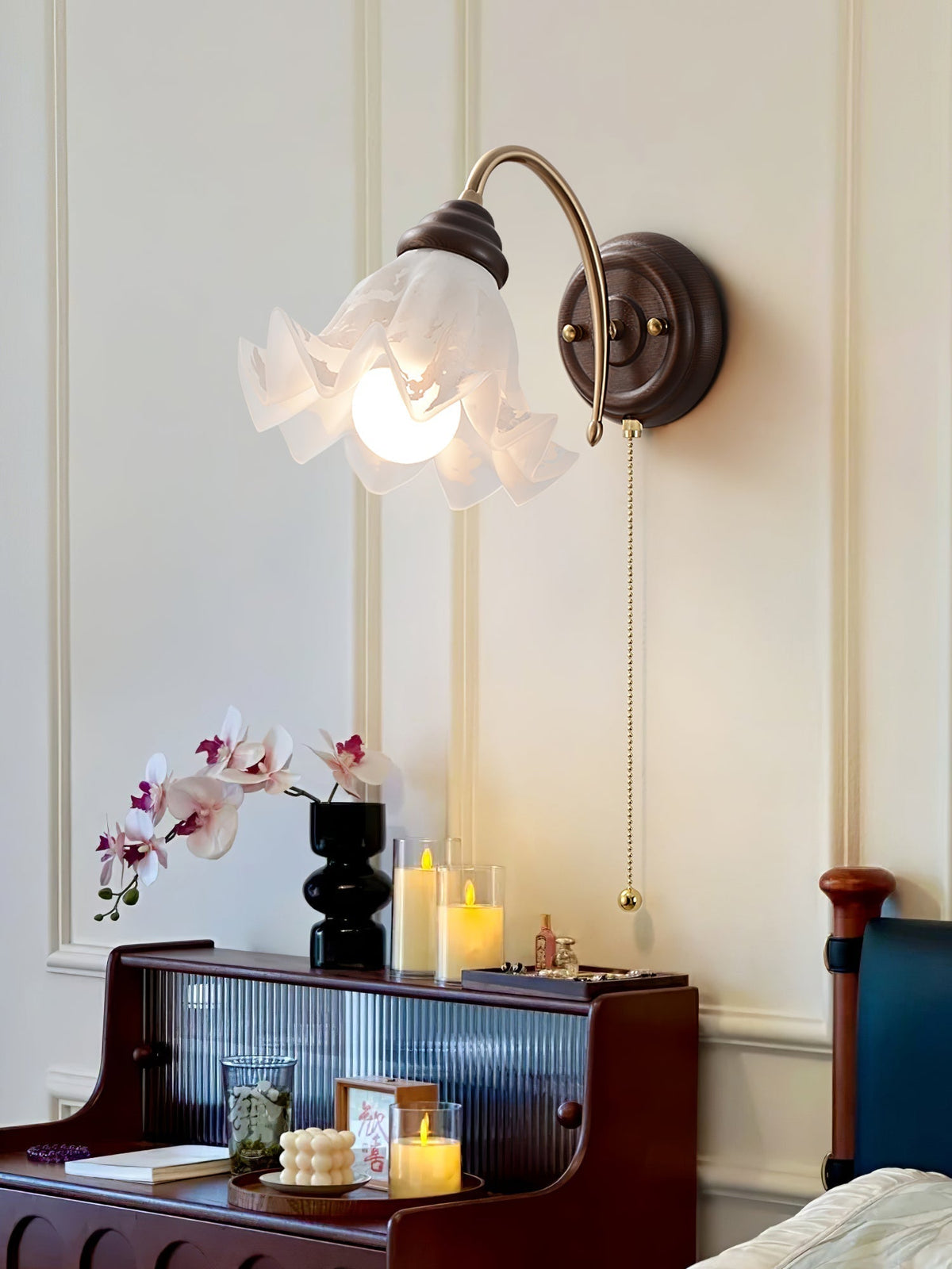 Civenan aplique de pared Elegancia nórdica con arte en vidrio