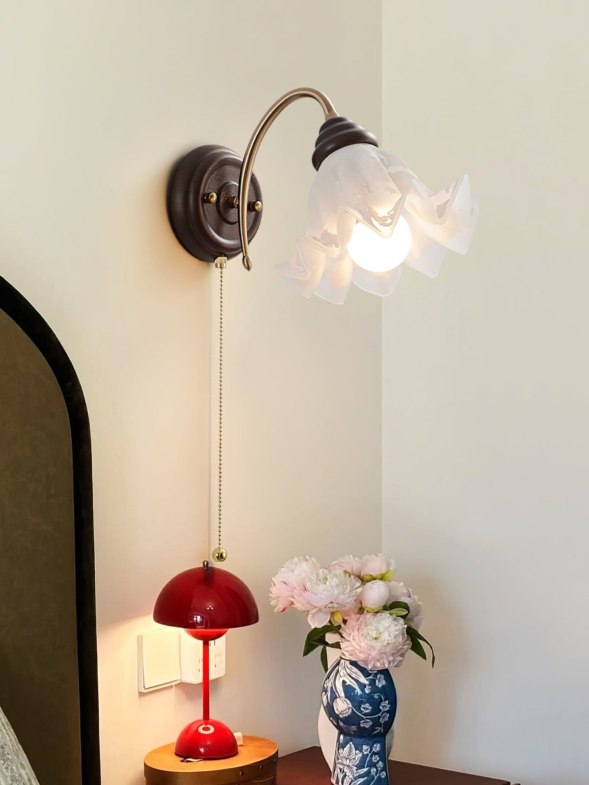 Civenan aplique de pared Elegancia nórdica con arte en vidrio