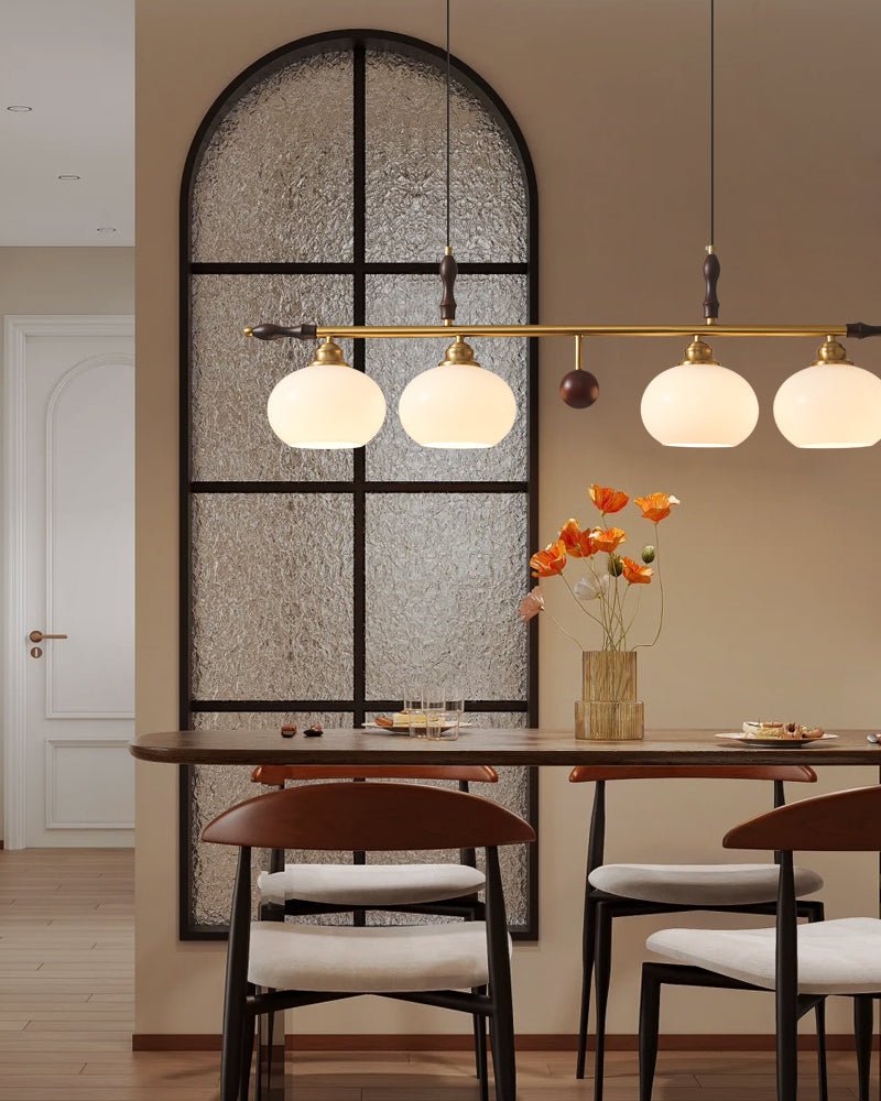 Runell lámpara colgante Premium Elegancia tradicional de madera y vidrio