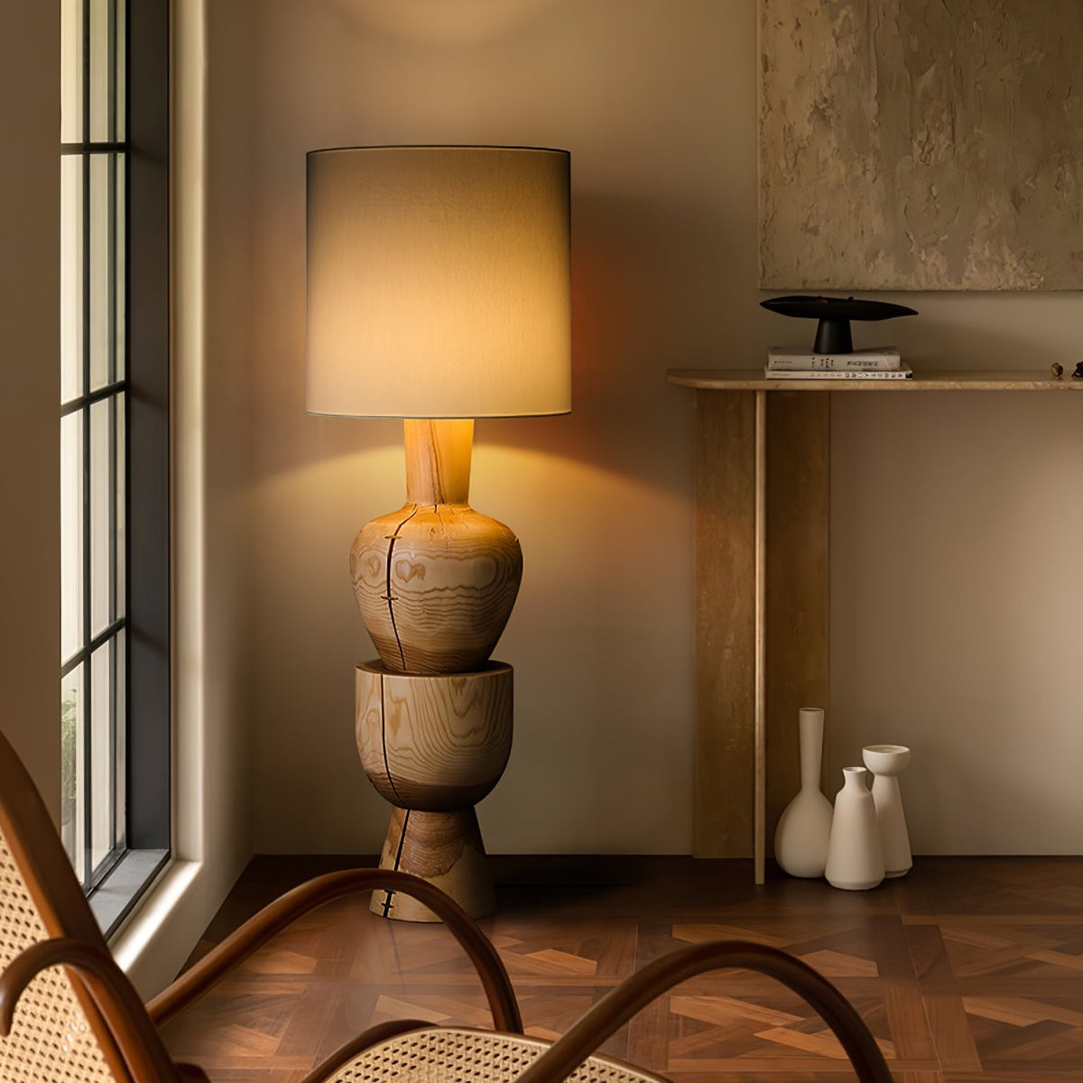Flynis lámpara de mesa de madera