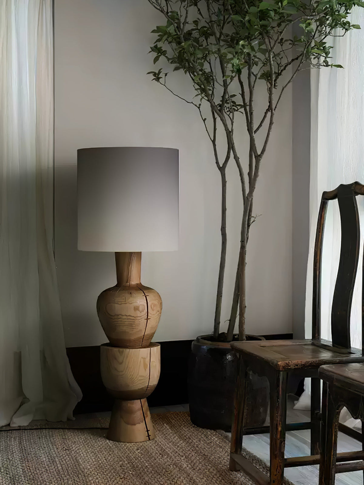 Flynis lámpara de mesa de madera