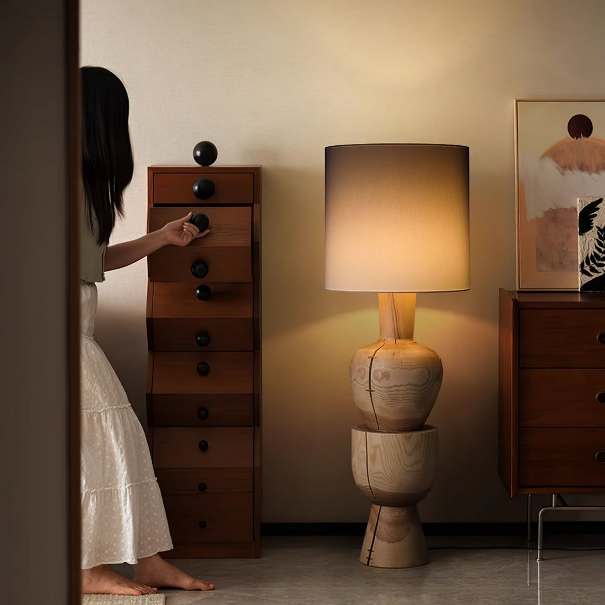 Flynis lámpara de mesa de madera