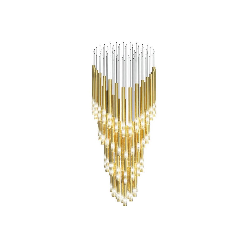 Ovynira lámpara de araña con varillas doradas