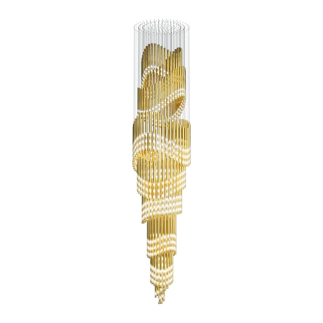 Ovynira lámpara de araña con varillas doradas