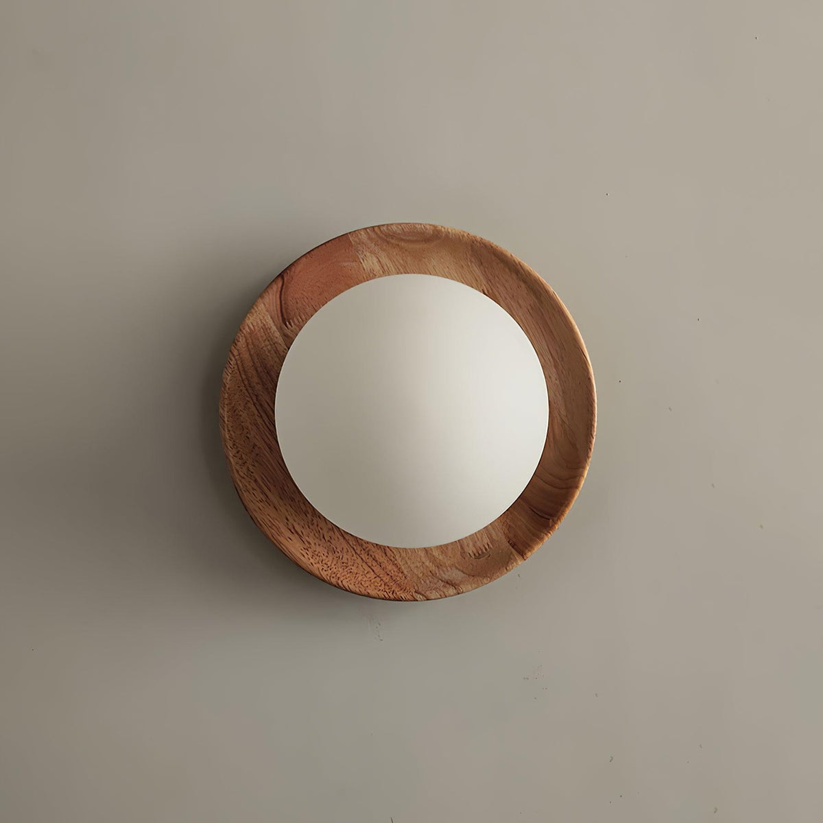 Aplique de pared con cuerpo metálico y borde de madera estilo minimalista de metal