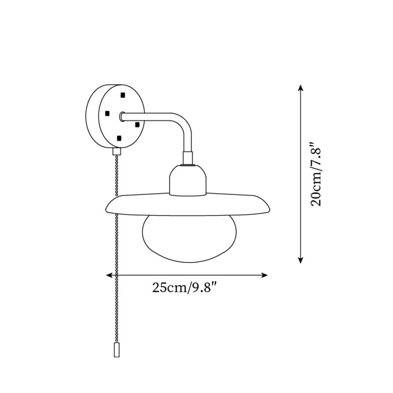 Tavivette aplique de pared travertino Interruptor Cadena