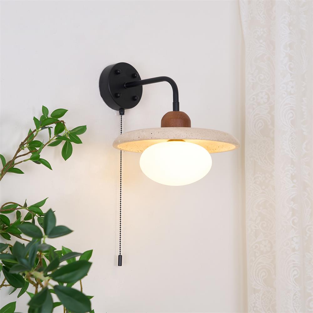 Tavivette aplique de pared travertino Interruptor Cadena