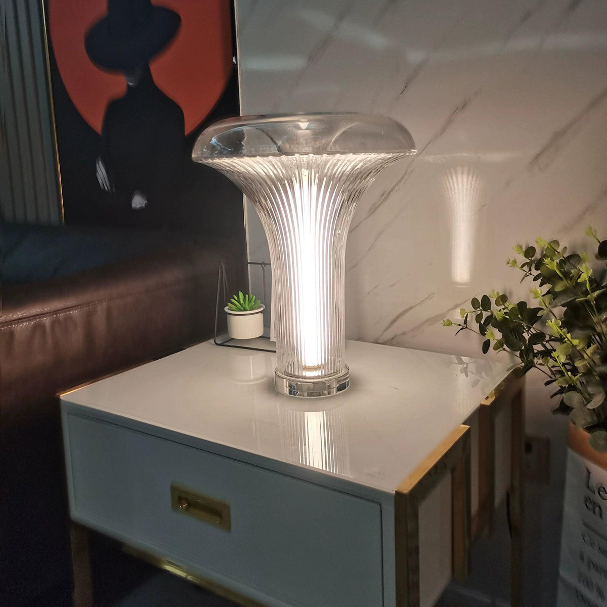 Carl lámpara de mesa moderna de vidrio
