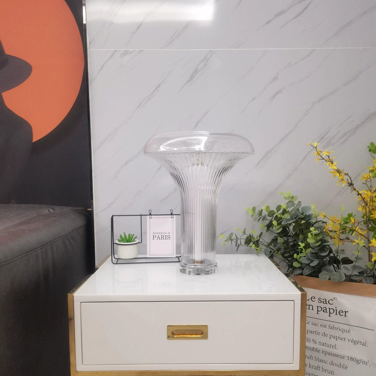 Carl lámpara de mesa moderna de vidrio