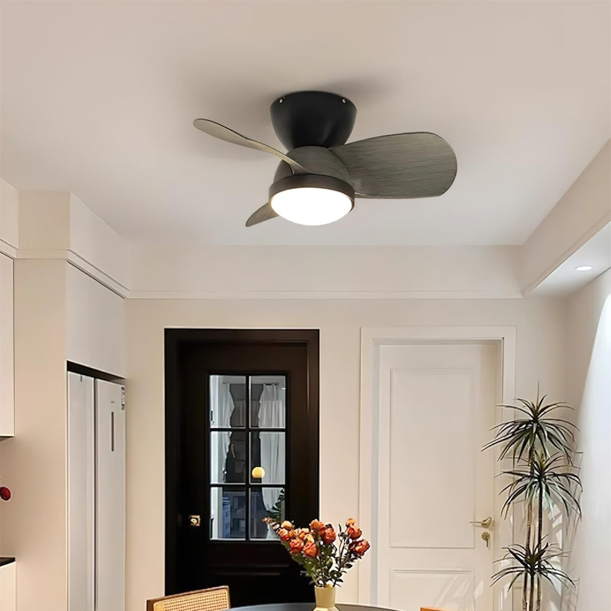 Rinerel ventilador de techo con luz moderno de madera