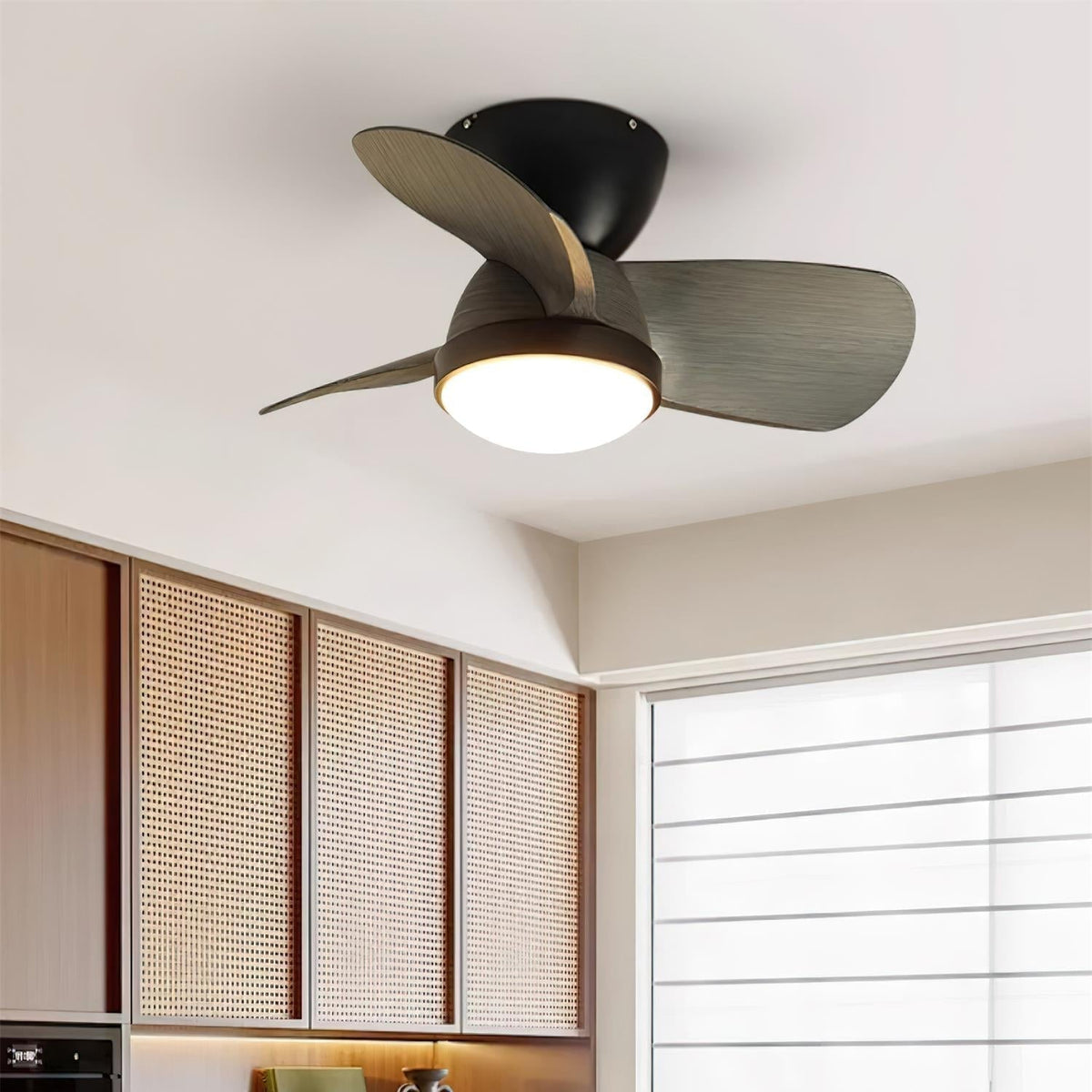 Rinerel ventilador de techo con luz moderno de madera