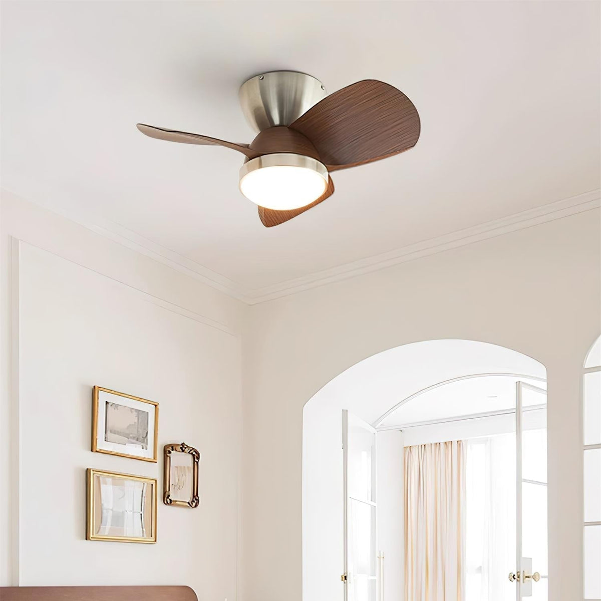 Rinerel ventilador de techo con luz moderno de madera