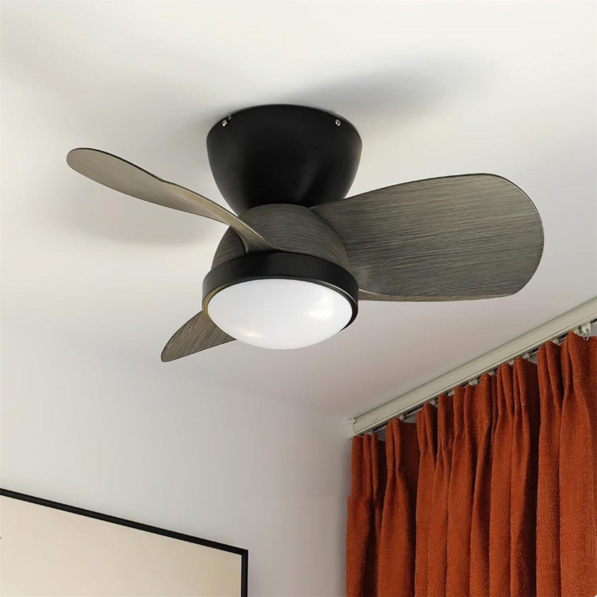 Rinerel ventilador de techo con luz moderno de madera
