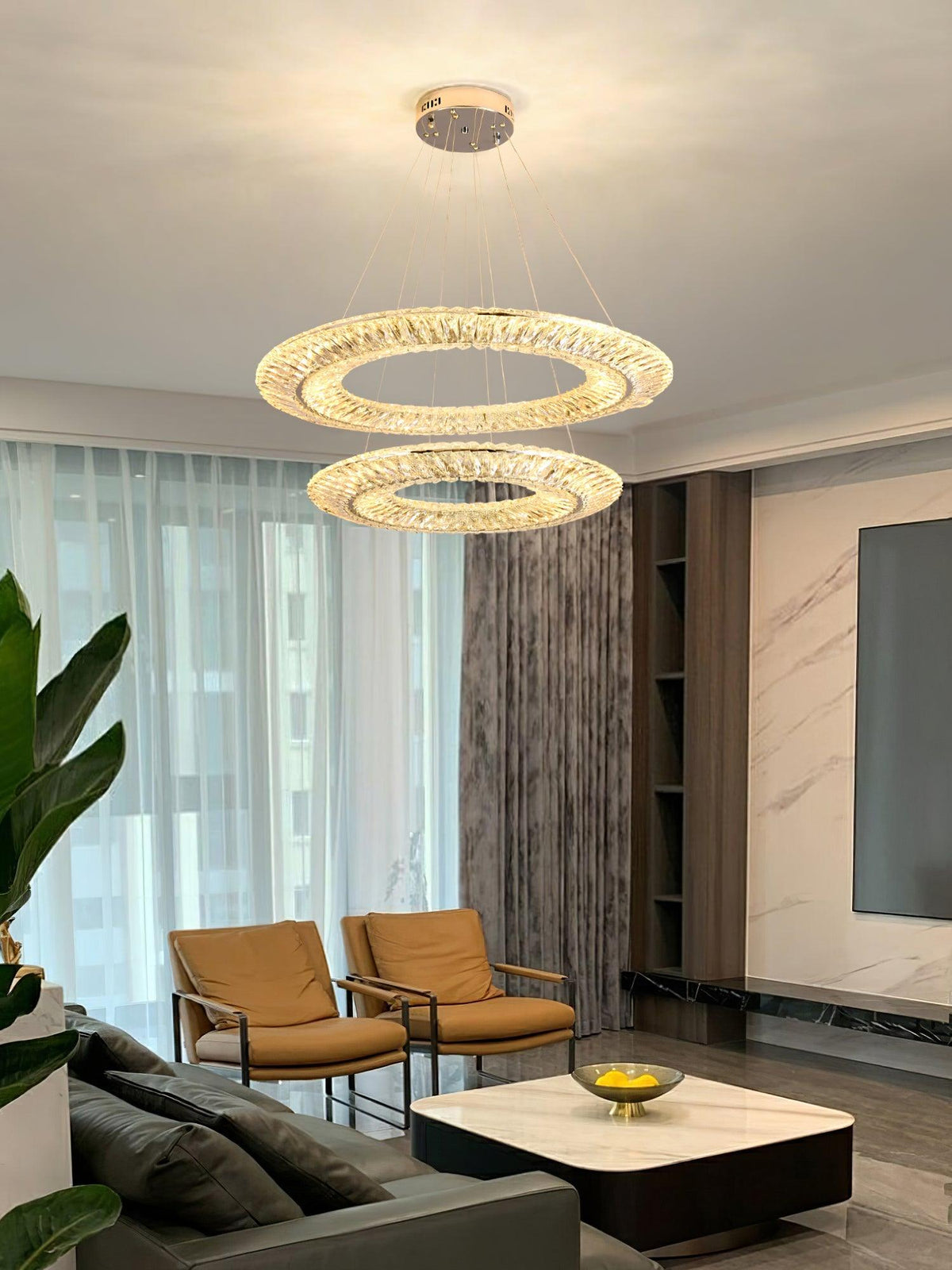 Tev lámpara de araña Geometric cristal LED Elegante