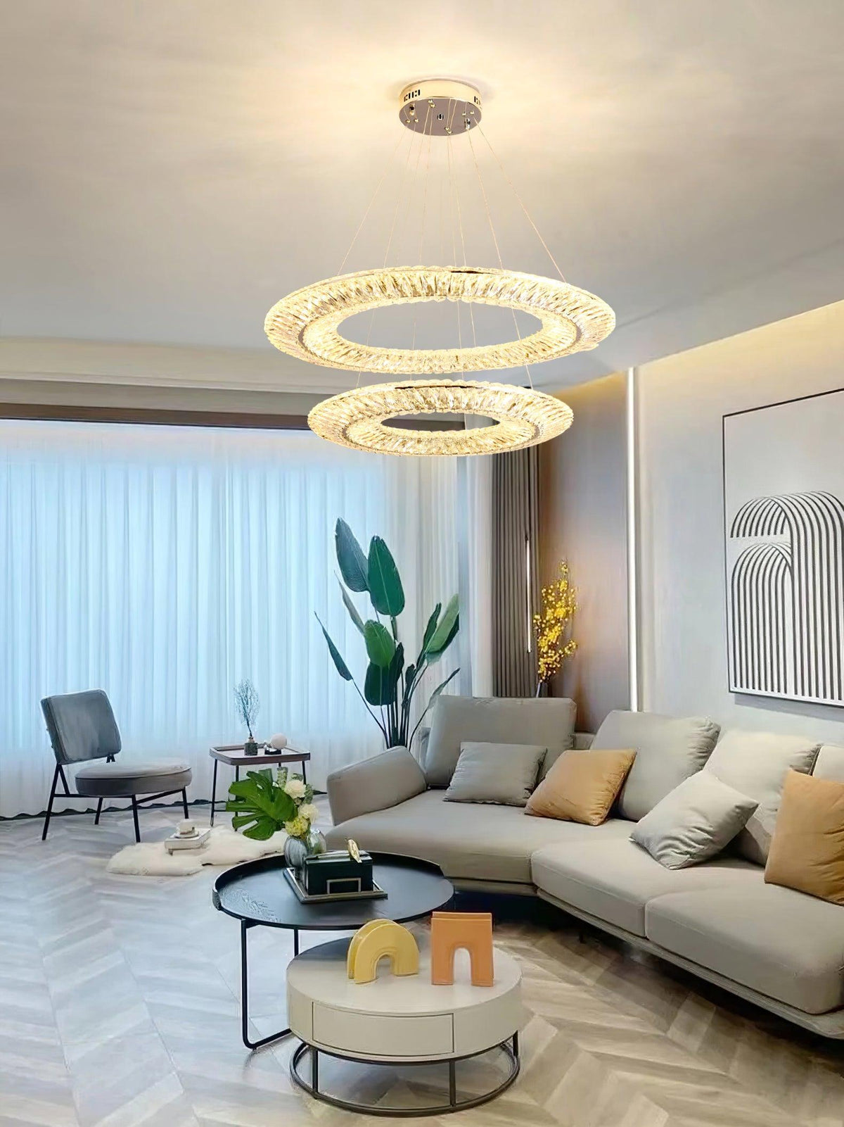 Tev lámpara de araña Geometric cristal LED Elegante