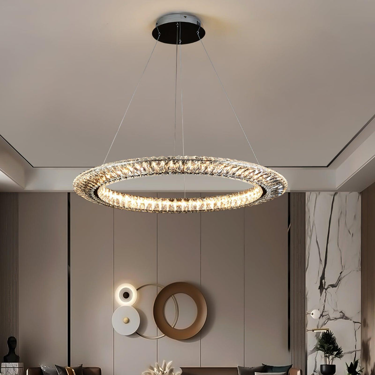 Tev lámpara de araña Geometric cristal LED Elegante