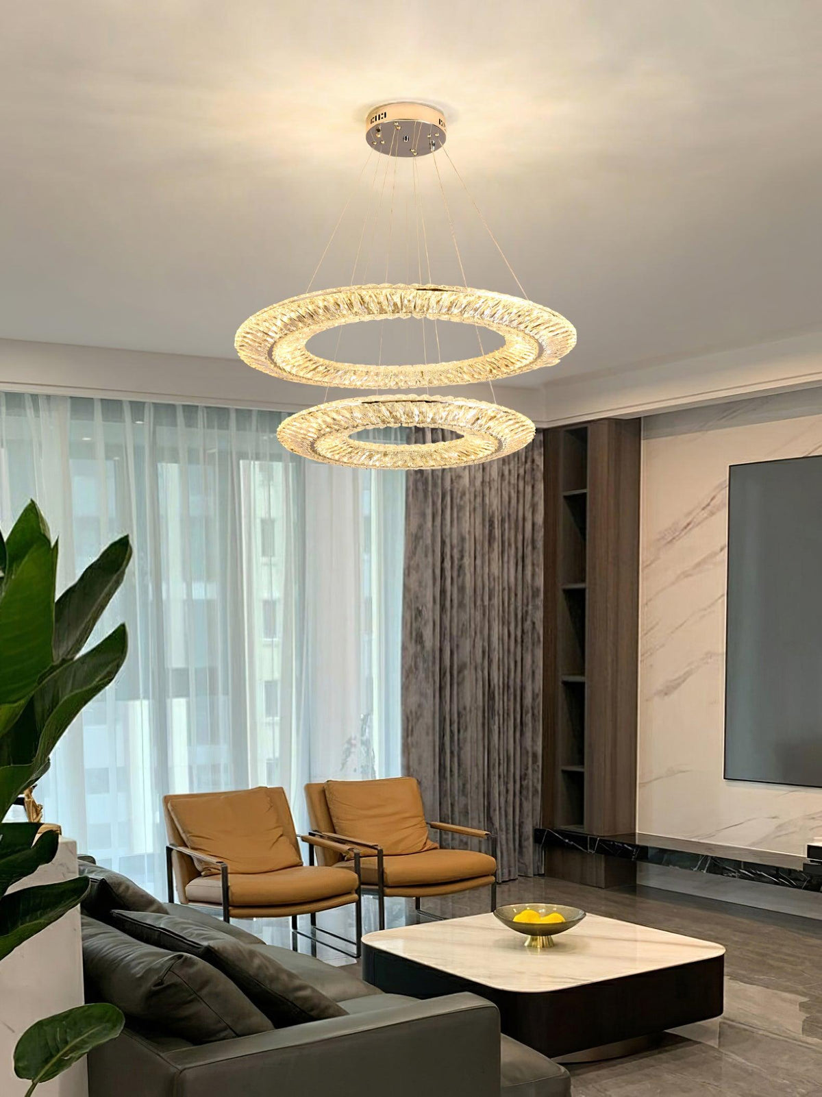 Tev lámpara de araña Geometric cristal LED Elegante