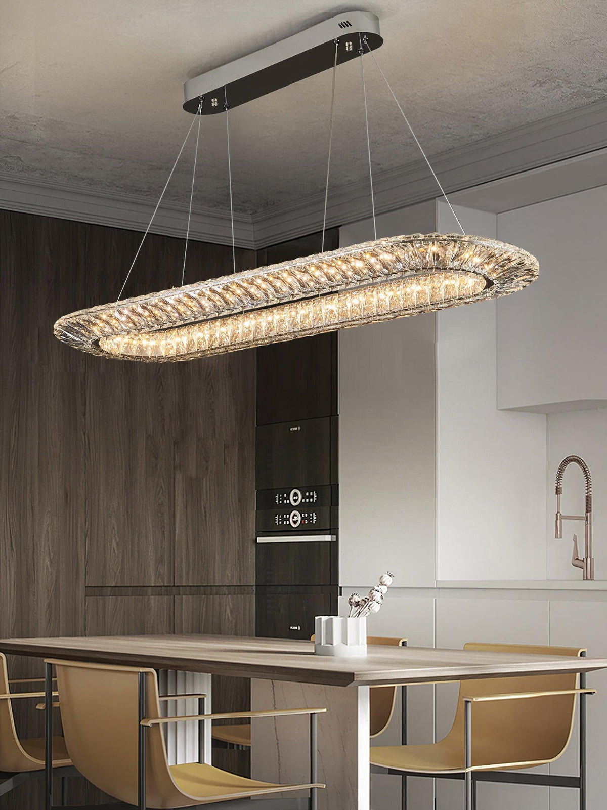 Tev lámpara de araña Geometric cristal LED Elegante
