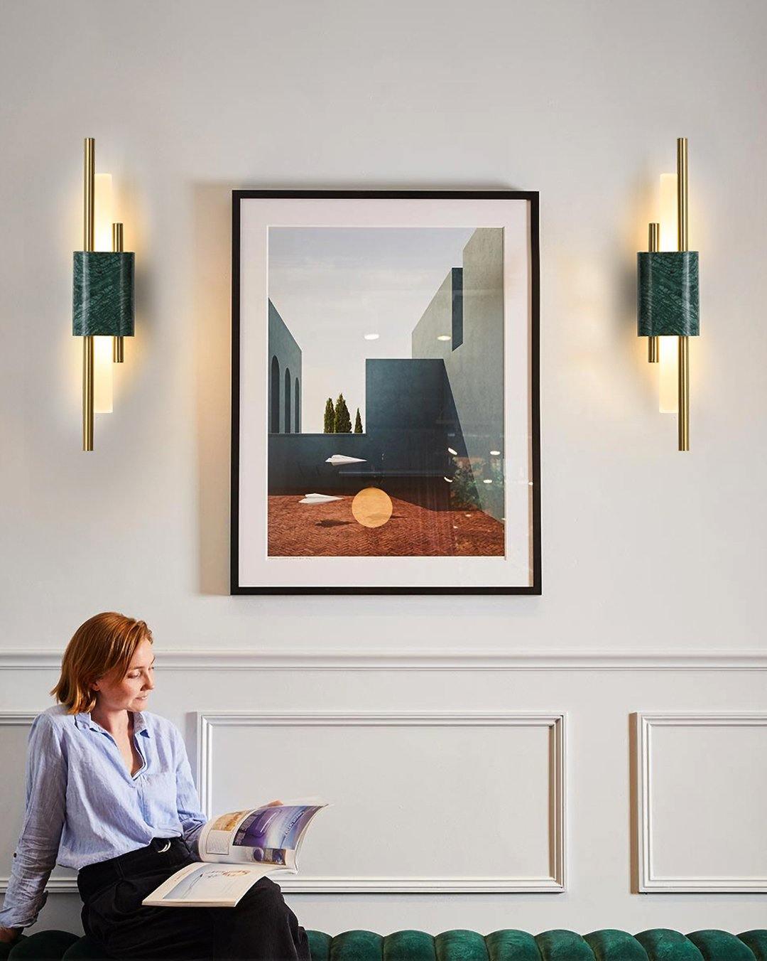 Evely aplique de pared Premium nórdico de arte con acabados en mármol enchufable